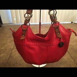 The Sak Indio Red Pebble Leather hobo shoulder bag
